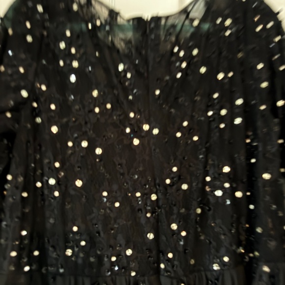 Women’s plus black gown with jewels & train (custom) - Picture 4 of 5